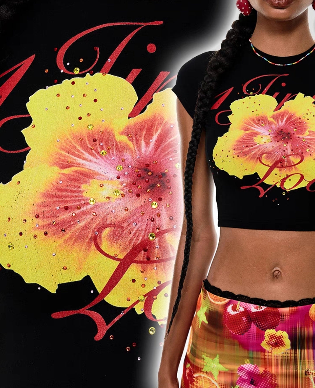 " FRUITY ISLAND BABY TEE " (HIBISCUS)