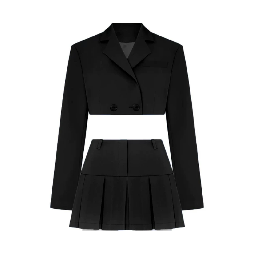 " BOX PLEATED SUIT SKIRT "